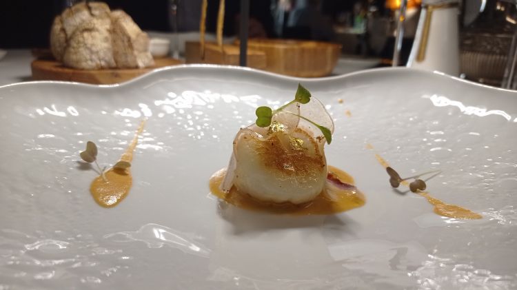 Capasanta, guanciale, nocciola e oro