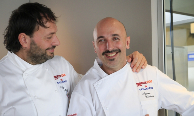 A sinistra Ugo Alciati, Guido; a destra Andrea Ribaldone, Osteria Arborina