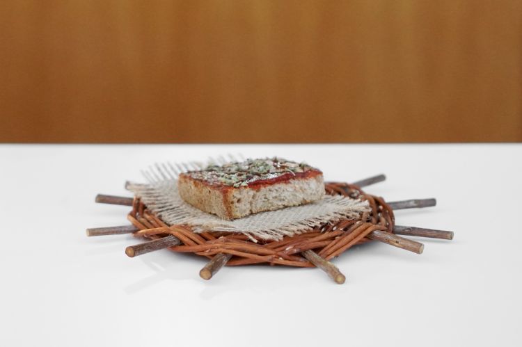 Secondo servizio del Datterino: bruschetta con composta di pomodoro siccagno