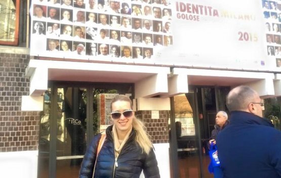 Anna visiting the latest edition of Identità Milano, the first source of inspiration for the Ukrainian congress 
