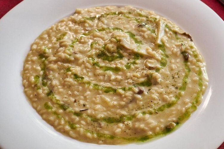 Risotto Grumolo delle Abbadesse con funghi porcini delle valli trentine
