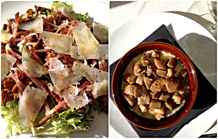 Un combo di piatti dell'Osteria de La Tana