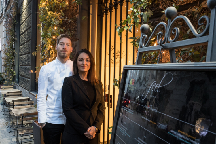 Beretta with Elisa Forlanelli, in charge of the dining room at Feel
