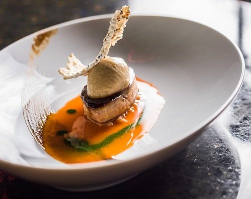 Fegato d&rsquo;oca con carote, pera e liquirizia di Heiko Nieder