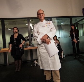 Heinz Beck on stage with pastry-chef Giuseppe Amato