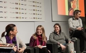 Cinzia Benzi, Laura Di Cosimo, Serena Serrani and Francesca Brambilla introducing the book at Identità Milano 2013