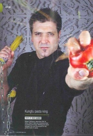 Local press portraits him as a KungFu pasta king