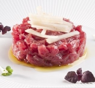 Marco Stabile's super-tartare. Stabile's chef at Ora d'Aria in Florence