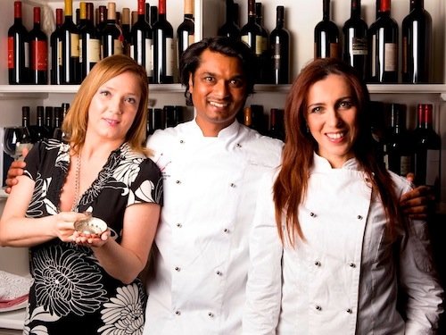 Antonella Millarte, Vinod Sookar e Antonella Ricci, docenti del primo evento formativo alla Med Cooking School, dal 10 marzo