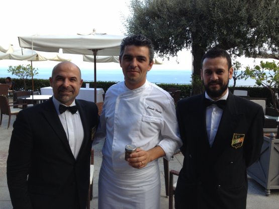 Chef from Modica Carmelo Floridia: on the left Gaetano Prosperini, on his right Marco Cappuzzello