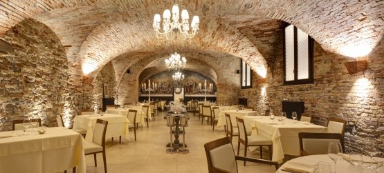 Il ristorante è inserito in quelle che un tempo erano le scuderie del cinquecentesco Palazzo Baldassini
