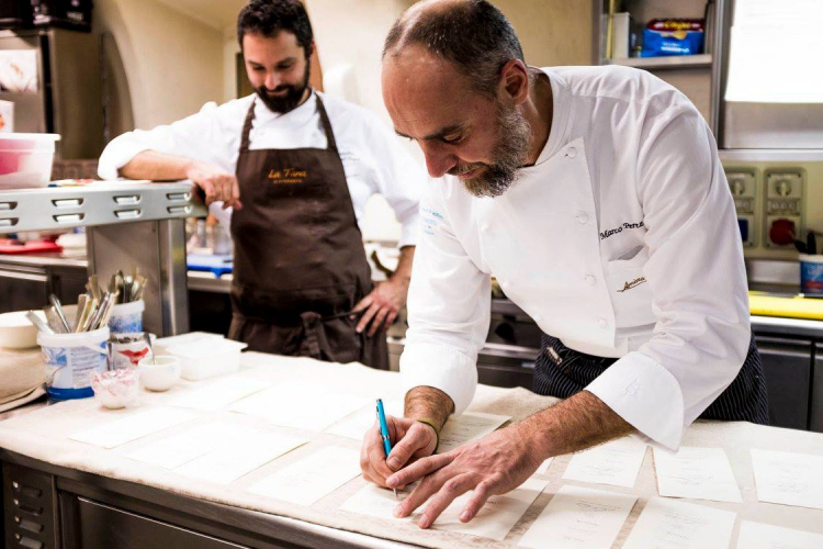 Marco Perez con Alessandro Dal Degan. I due sono stati recentemente protagonisti di una cena a quattro mani, all'Amistà 33