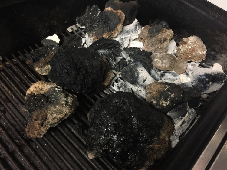 Lava rocks on the barbecue

