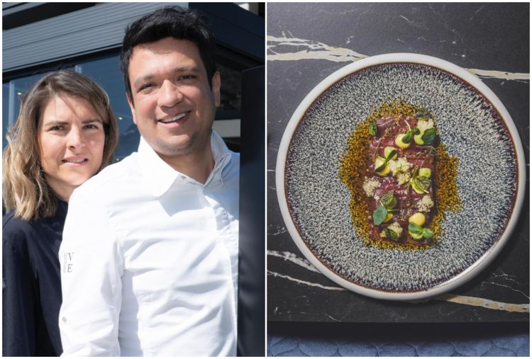 Chef Alessia Saglini e Baldo Lopez e un loro piatto