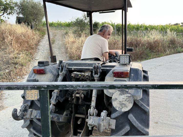 Roberto sul suo celebre trattore. L'azienda agricola nacque per sua volontà nel 1973
