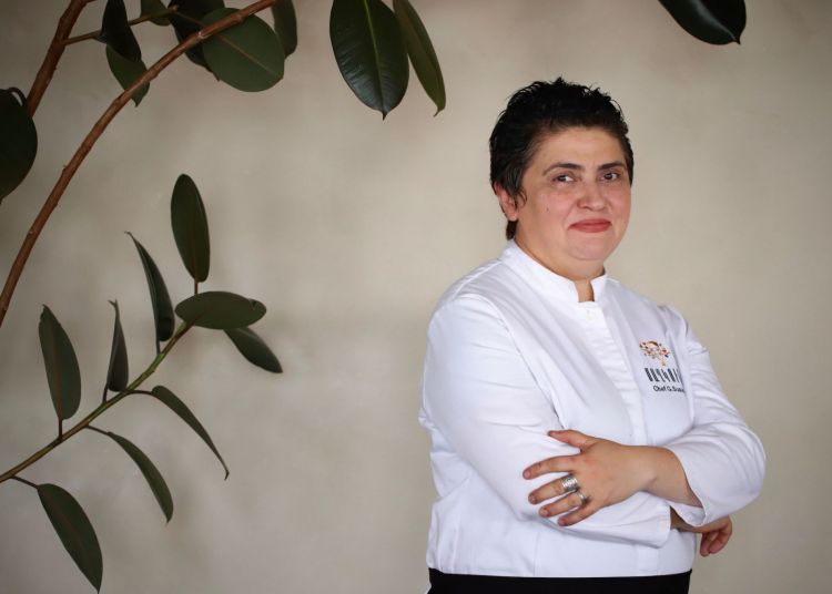 There's a high percentage of women at the helm of the kitchen: in this case it's Sussana Ghukasyan, chef at Tsaghkunk in Sevan, an hour's drive from the capital
