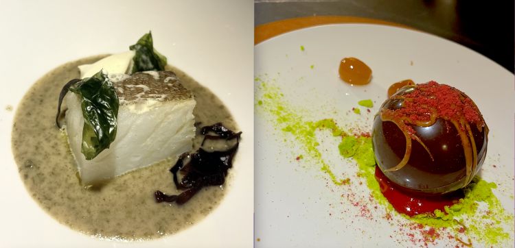 Hammerack:&nbsp;Cuore di merluzzo e minestra d&rsquo;alghe&nbsp;di laguna e il dessert Sfera ebbasta
