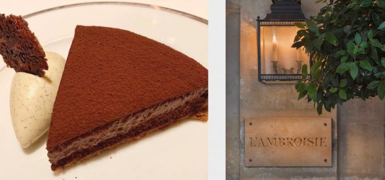 L'Ambroisie: Tartelletta fine sablée al cioccolato, gelato alla vaniglia al bourbon
