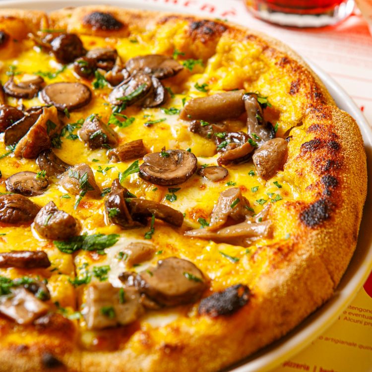 La pizza Zucca e funghi di Berberè