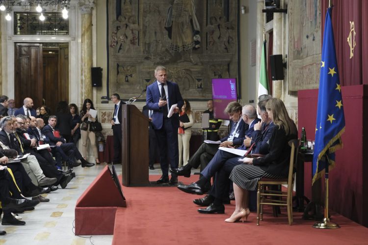 Un momento dell'incontro di ieri, a Roma, Pala