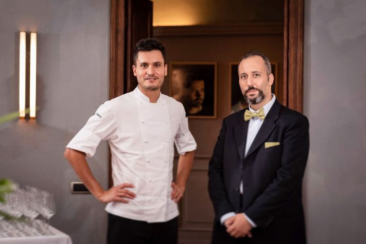 Lo chef Gabriele Boffa assieme al maître del ristorante Francesco Palumbo
