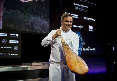 The red tuna ham presented by Ángel León, this photo is from Madrid Fusión 2021
