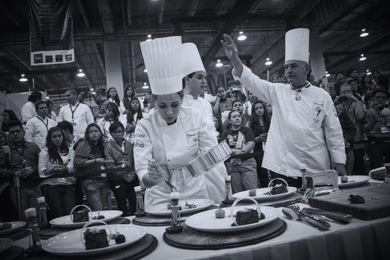 La Grossi in azione al Bocuse d'Or