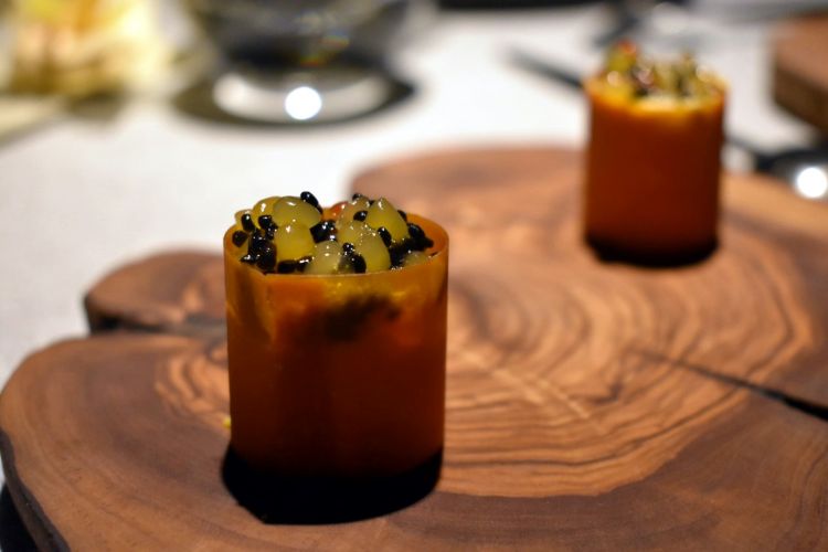 Pumpkin and trout roe cannoli