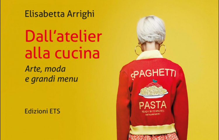 La copertina di Dall’atelier alla cucina - Arte, moda e grandi menu. Così viene presentato: "I pesci dei mosaici pompeiani, le opere pittoriche di grandi artisti di tutte le epoche con ceste di frutta e altri alimenti, i tessuti contemporanei che, spesso, sono stampati con disegni che richiamano il cibo. L’arte pura da un lato e la cucina dall’altro mentre nel mezzo sta la moda con le sue tendenze. Ma quanto oggi, nell’epoca degli chef star della tv e non solo, la cucina può essere considerata arte? E quanto il cibo ha influenzato l’arte nei secoli fino a diventare una fonte importante di ispirazione anche per la moda e il mondo degli accessori? Questo libro cerca di raccontare come questi tre elementi – arte, moda (Enriquez, Lebole, Locman, Scervino, Iren Scott e tanti altri) e cucina – si fondono fra loro, tra pezzi iconici e gusti personali. Ecco allora gli interventi di alcuni esperti e dello chef che ispirandosi ad opere pittoriche, ad abiti e accessori, ha “inventato” una serie di ricette che si possono realizzare anche a casa"
