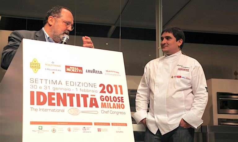 Old memories: Colagreco with Paolo Marchi at Identità Milano 2011
