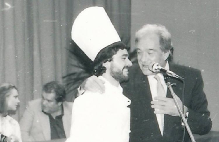 Un giovane Valentino Marcattilii con Ugo Tognazzi
