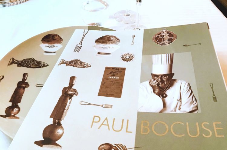 The menu at restaurant Paul Bocuse, North of Lyon