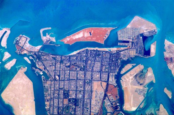 Una mappa aerea di Abu Dhabi
