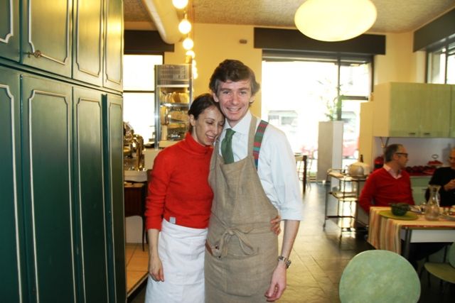 Con Cristina Aromando negli anni del bistrot Aromando (foto Porzioni Cremona)
