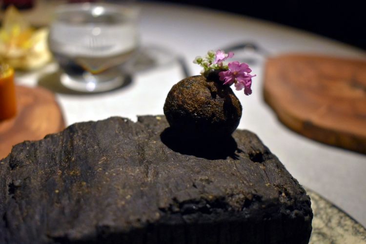 Coal and aubergine fritter