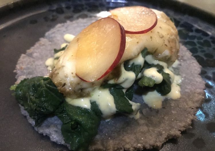Taco di mais blu con formaggio della malga Bordolona all'Argentiera