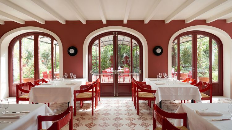 The dining room at Cavallino, with the restored chairs from Magistretti 
