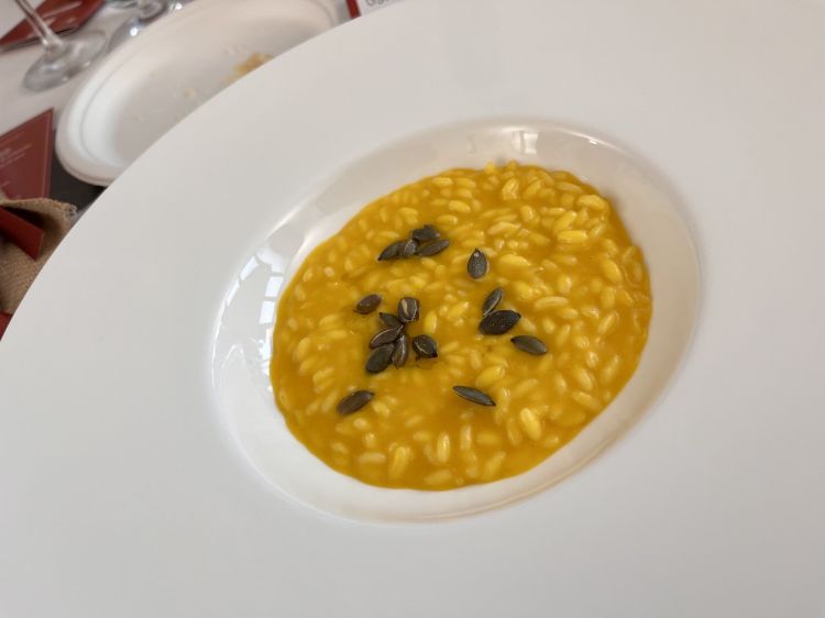 Zucca, rosmarino, profumo di arancio e riso di Davide Oldani e Alessandro Procopio, D'O, Cornaredo (Milano)
