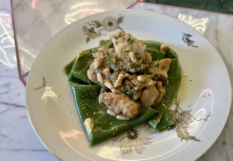 Mandilli, coniglio in umido e senape