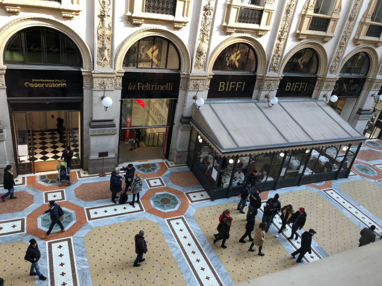 La vista sulla Galleria dal ristorante
