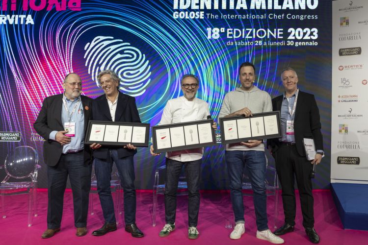 On stage in the Auditorium, Paolo Marchi and Gabri