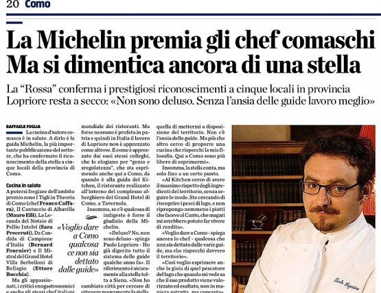 L'intervista a tutta pagina rilasciata giovedì sc