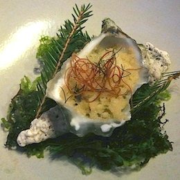 Jacob Holmstrom’s Oyster, of restaurant Gastrologik in Stockholm, proposed on Friday April 11th at Constance Deer Hunter in Mauritius: superb