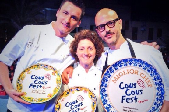 Panero together with Daniela Cicioni and Andrea Provenzani at the latest Cous Cous Fest in San Vito Lo Capo
