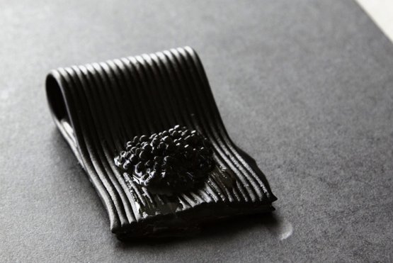 Black is black, the pasta with squid ink in the extraordinary interpretation given by Davide Scabin at Le Strade della Mozzarella in 2012