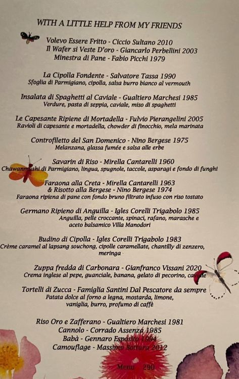 The new menu at Osteria Francescana in Modena
