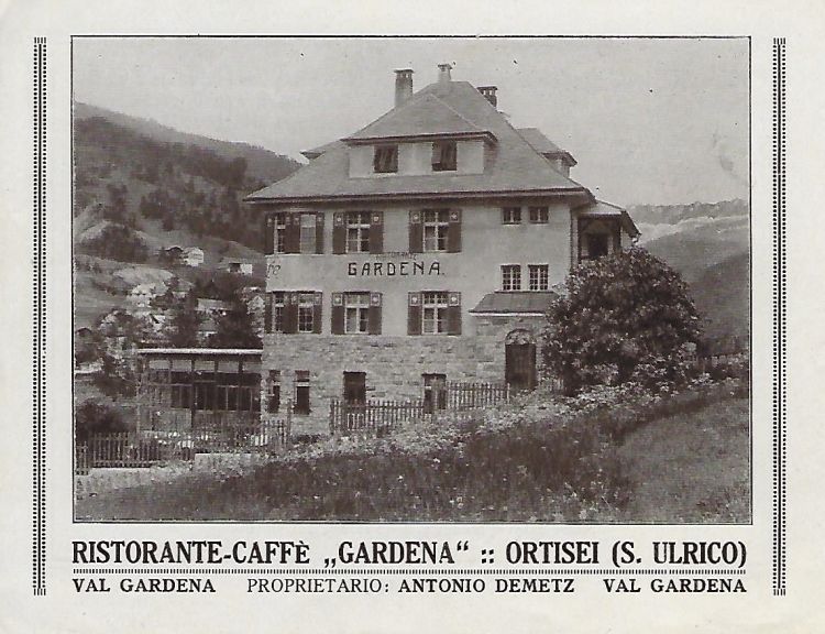 Una foto storica dell'Hotel Gardena a Ortisei,