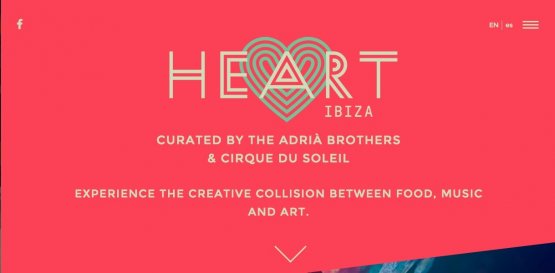 The homepage of the new www.heartibiza.com website