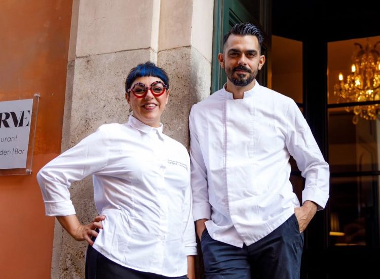Adriano Magnoli con la pastry chef e compagna Ant