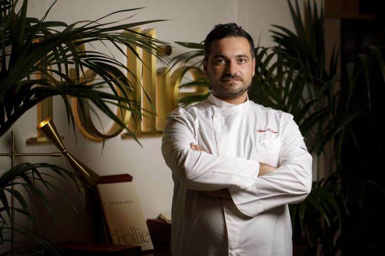 Alfonso D'Auria, chef del ristorante di alta cucina Follie, all’interno di Villa Agrippina Gran Melià. Foto di Alberto Blasetti
